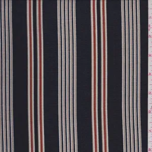 Black/Tan Stripe Crepe Georgette Fabric