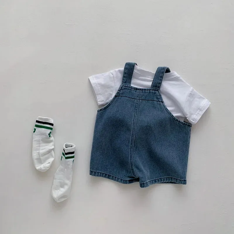 Blah T-shirt   Blue Denim Overalls