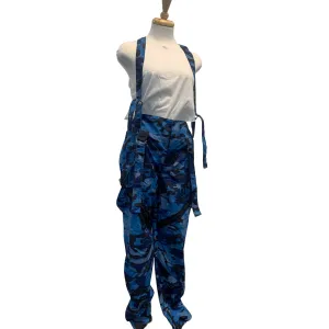 Blue and Black Jumpsuit with White Shirt
