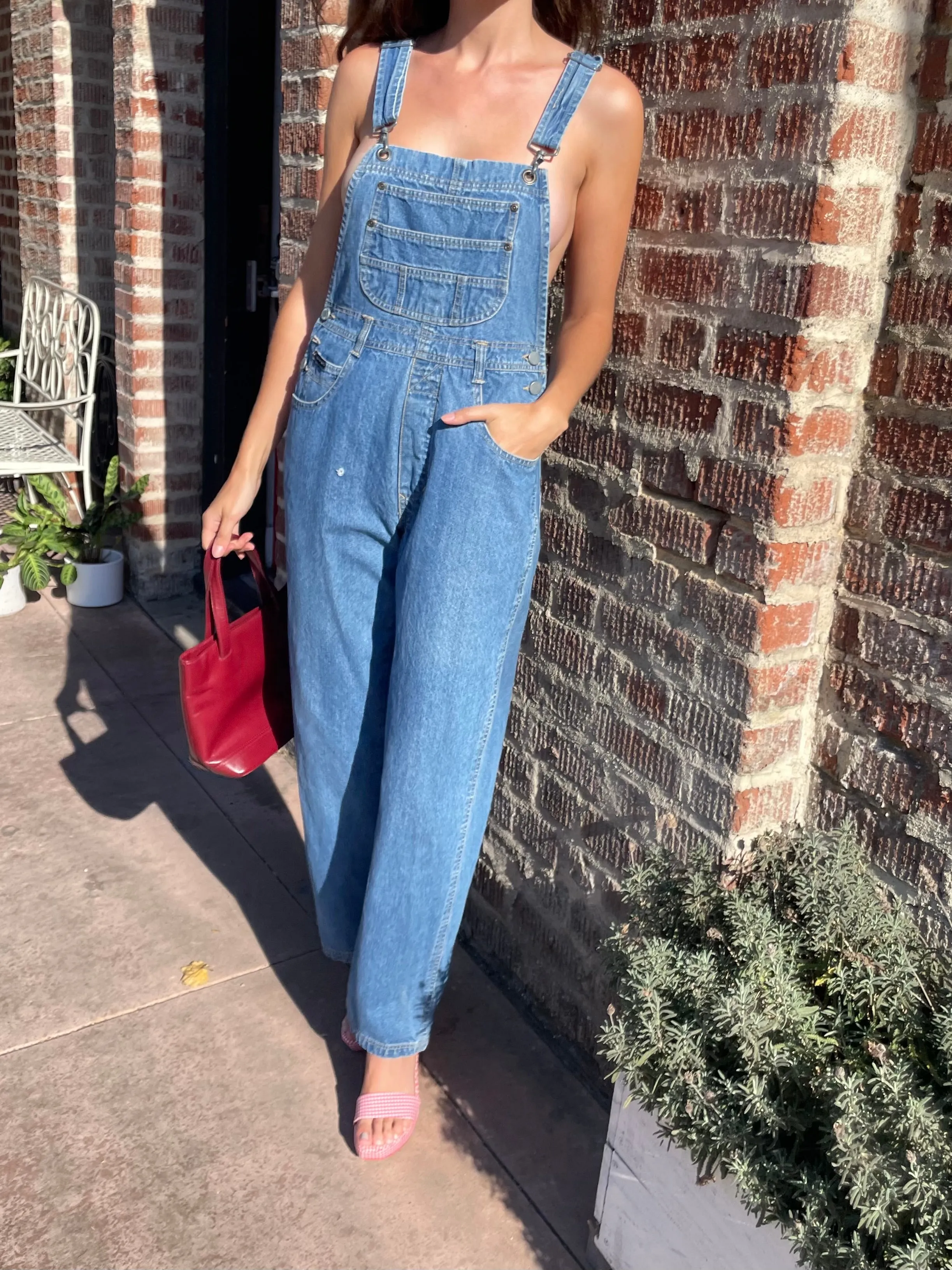 Blue Denim Washed Overalls (S)