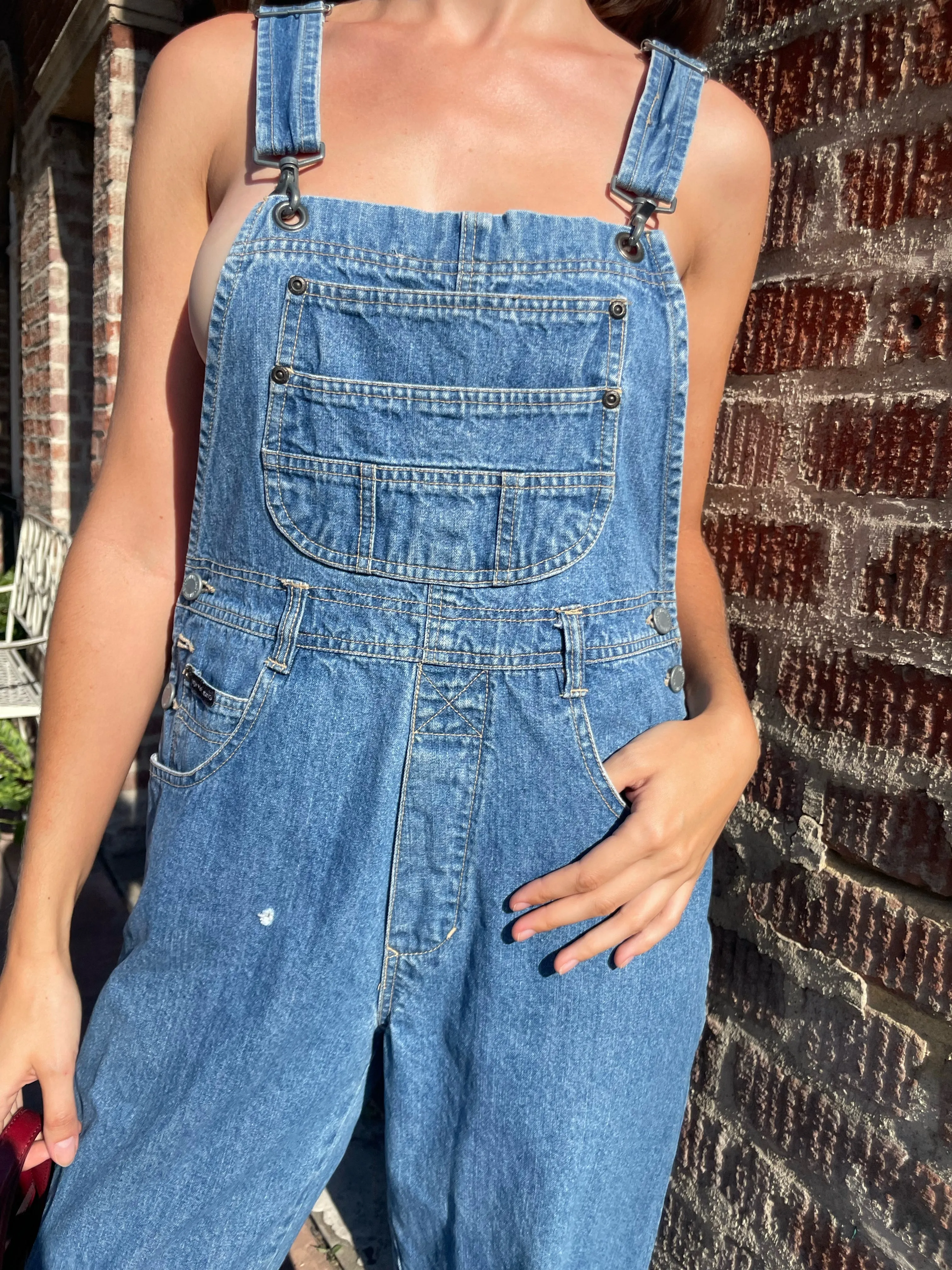 Blue Denim Washed Overalls (S)