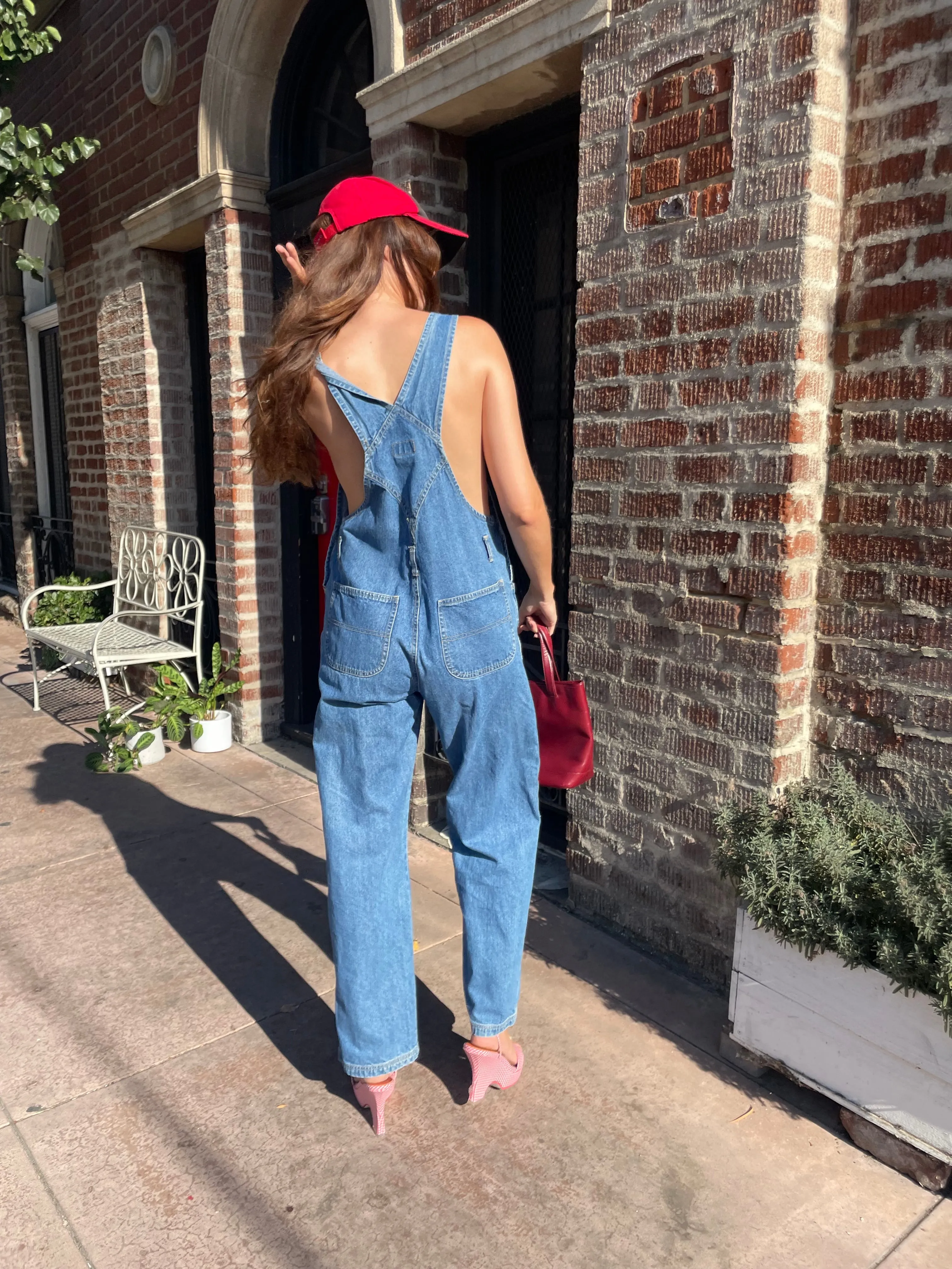 Blue Denim Washed Overalls (S)