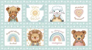 Boho Buddies by Henry Glass Fabrics  24" - 8 BLOCK PANEL