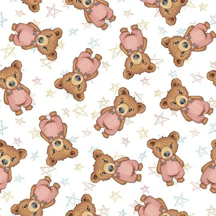 Boho Buddies by Henry Glass Fabrics BEARS/WHITE