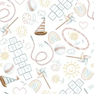Boho Buddies by Henry Glass Fabrics FUN & GAMES/WHITE