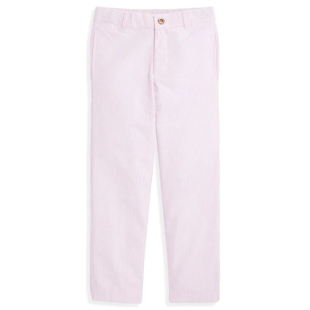 Boy's Suiting Pant -- Pink Seersucker Stripe