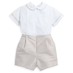 Bradford Button-In -- White w/ Silver Check