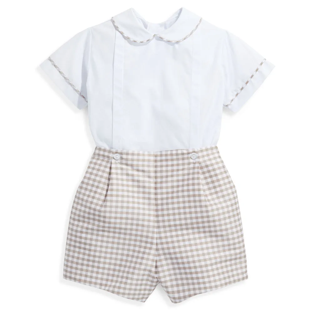 Bradford Button-In -- White w/ Silver Check