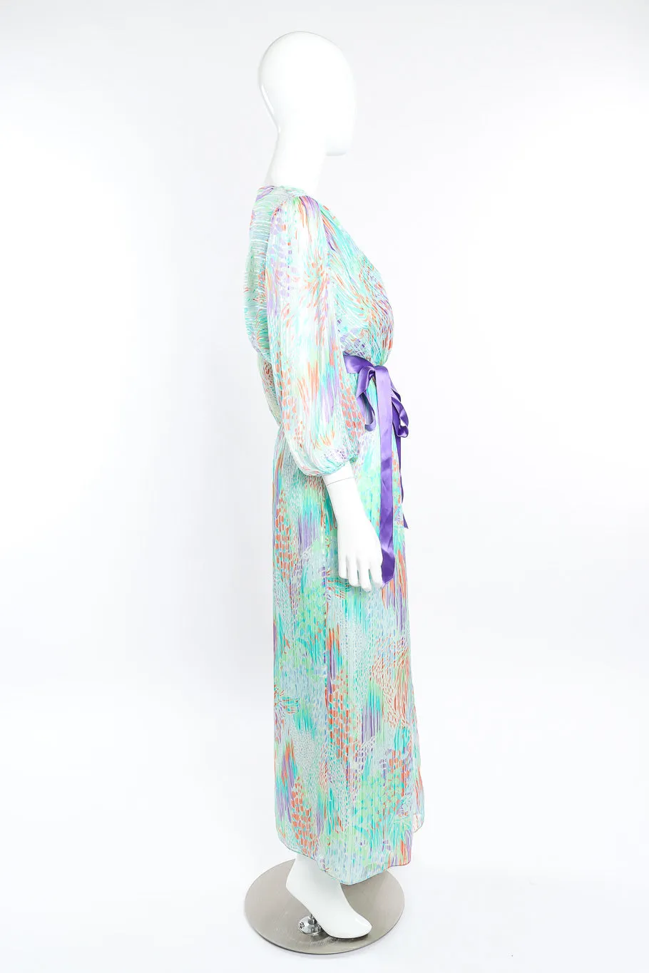 Brushstroke Silk Blouson Dress