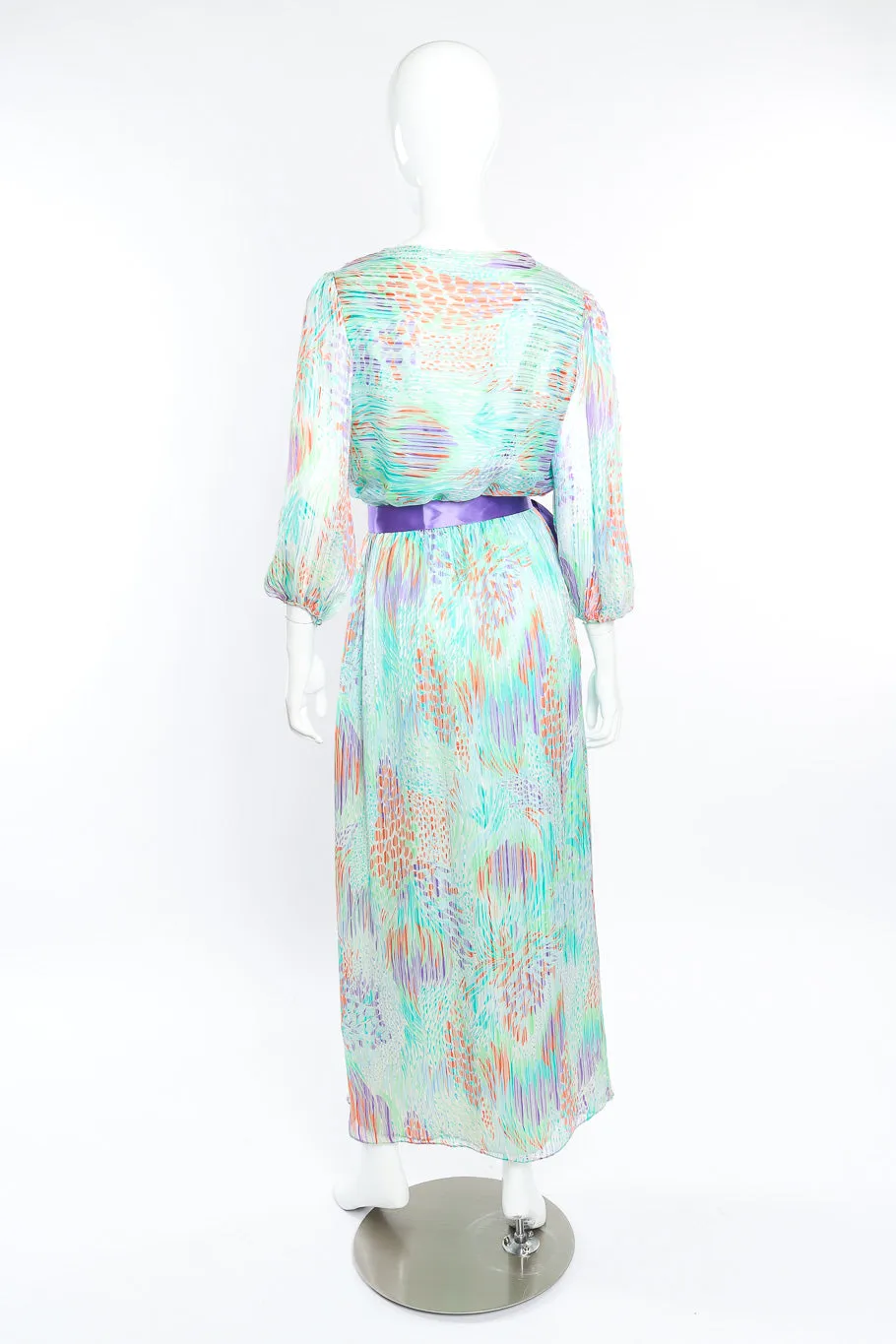 Brushstroke Silk Blouson Dress