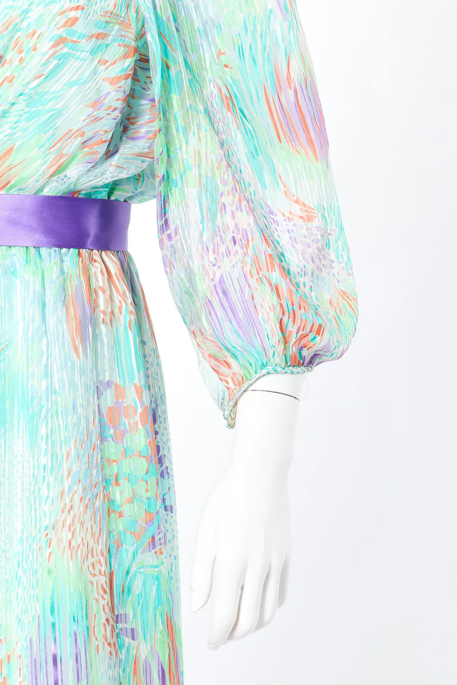 Brushstroke Silk Blouson Dress