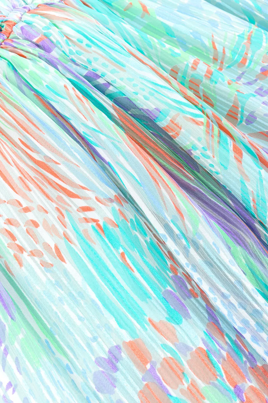 Brushstroke Silk Blouson Dress
