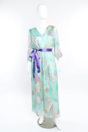Brushstroke Silk Blouson Dress