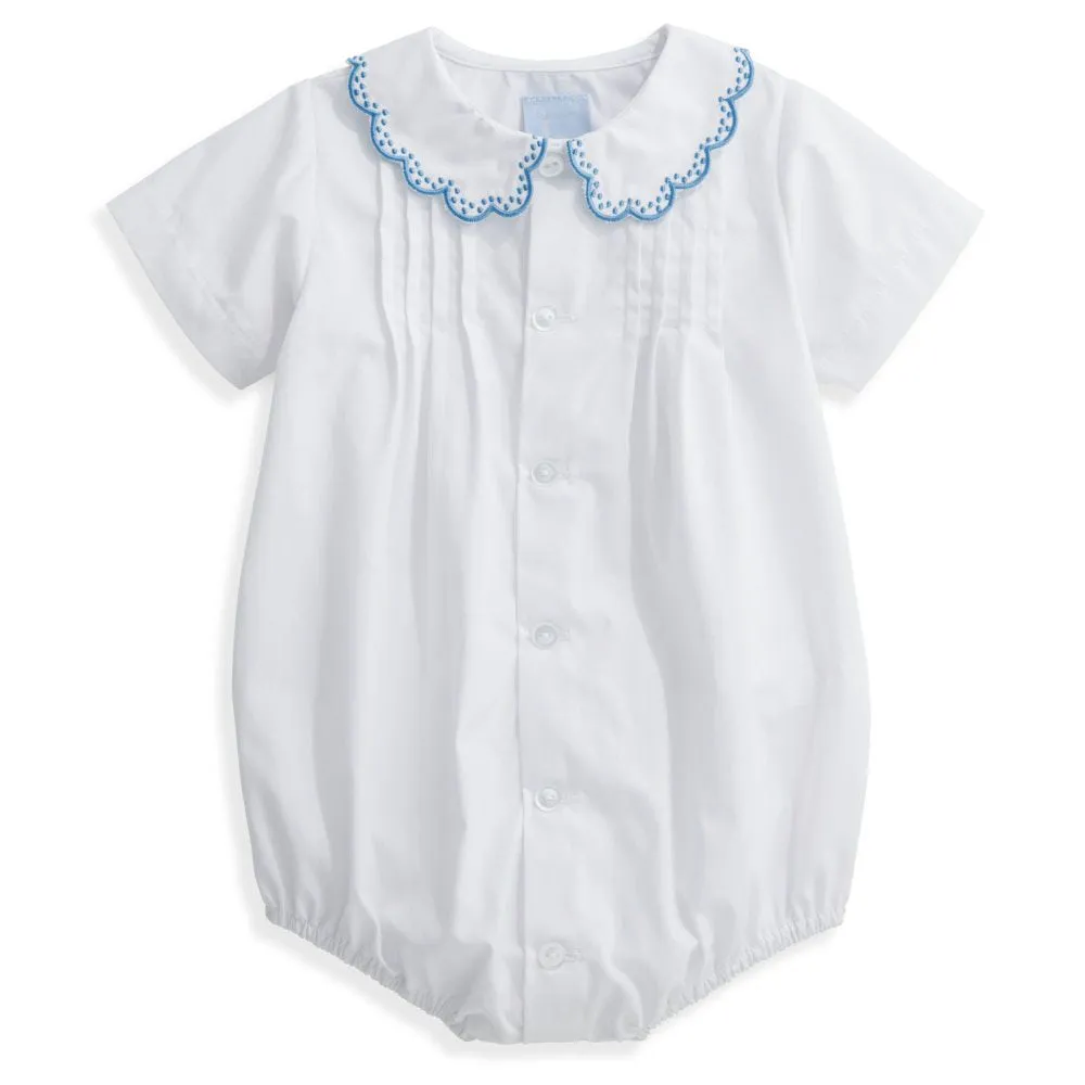 Butler Embroidered Bubble -- White w/ Royal