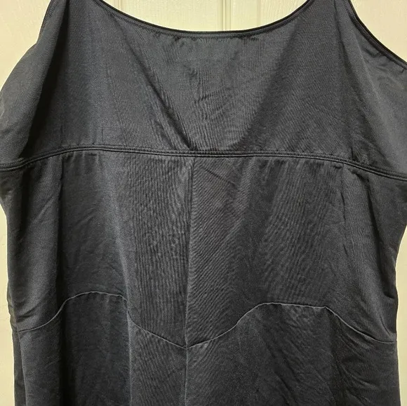 Cacique Womens Contouring Open-Bust Thigh Shaper SZ 26/28 Black Tan Mesh…