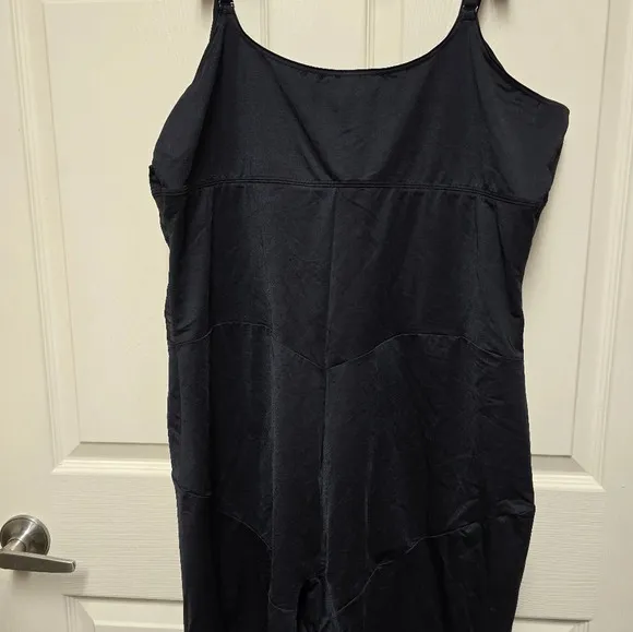 Cacique Womens Contouring Open-Bust Thigh Shaper SZ 26/28 Black Tan Mesh…