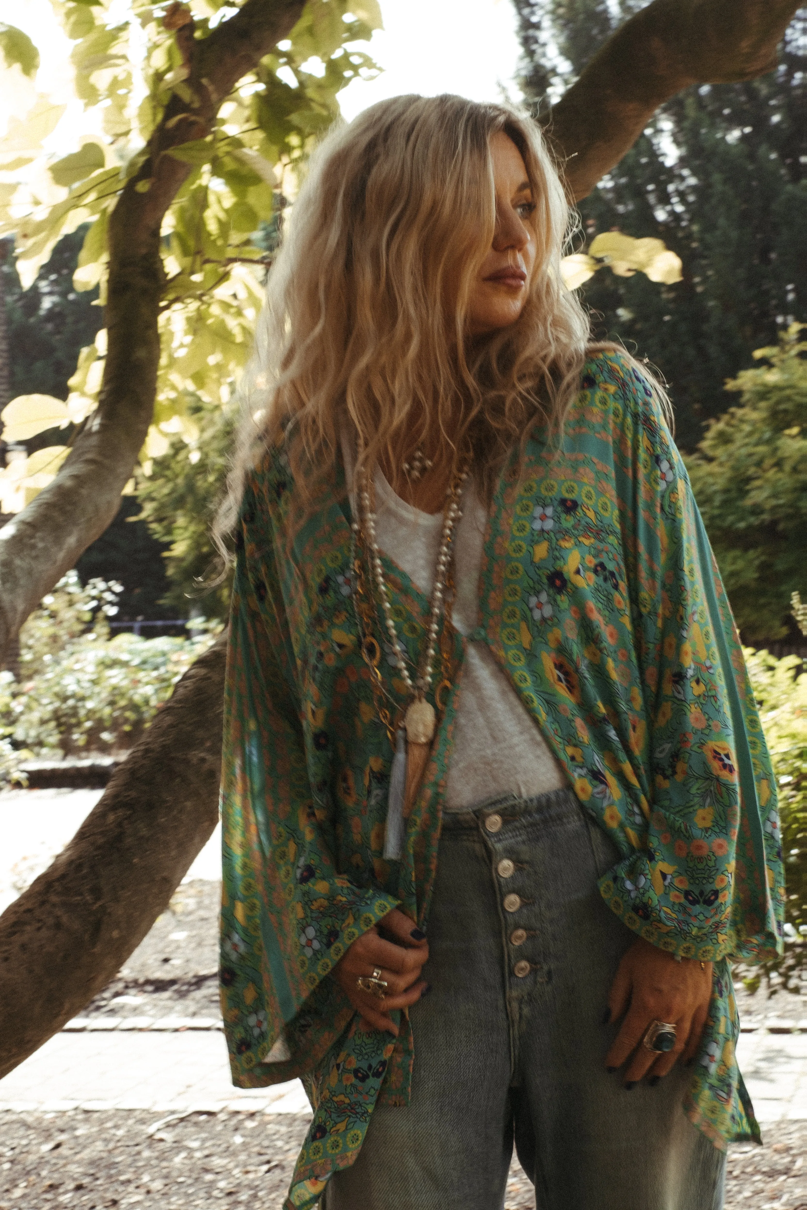 CALIFORNIA SHORT KIMONO JACKET IN MERMAID