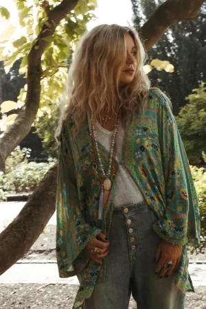 CALIFORNIA SHORT KIMONO JACKET IN MERMAID