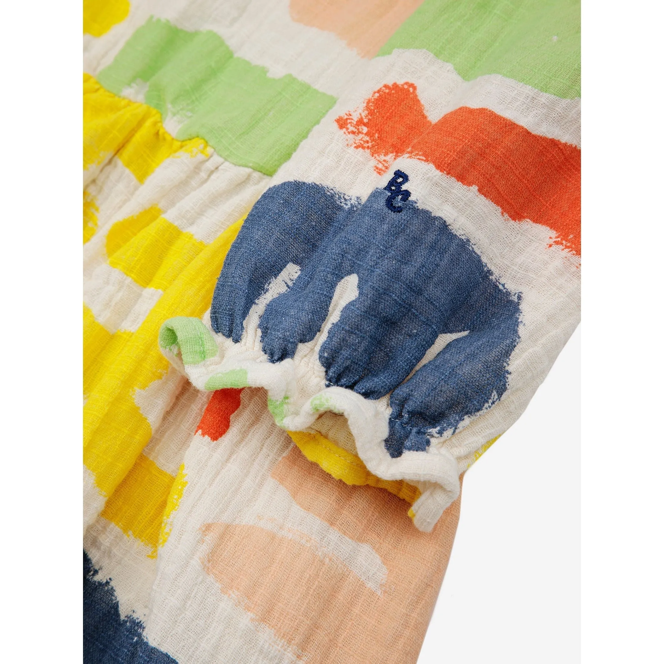 Carnival All Over Puffed Sleeve Woven Dress
