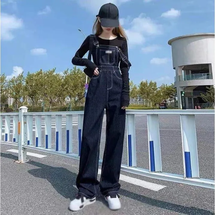 Casual Stretch Adjustable Denim Bib Overalls Cargo Jeans Jumpsuit