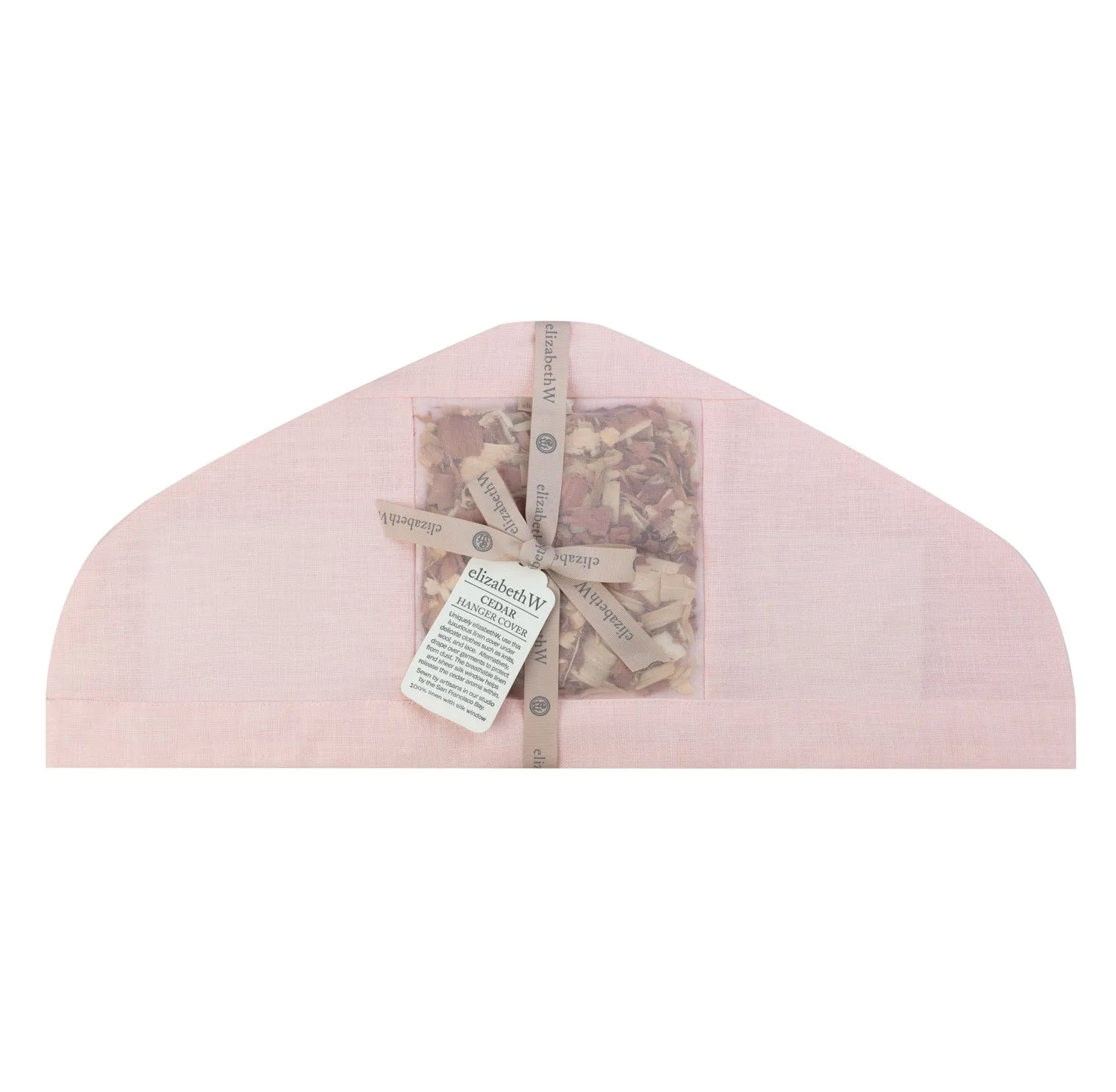 Cedar Hanger Cover Pink Linen