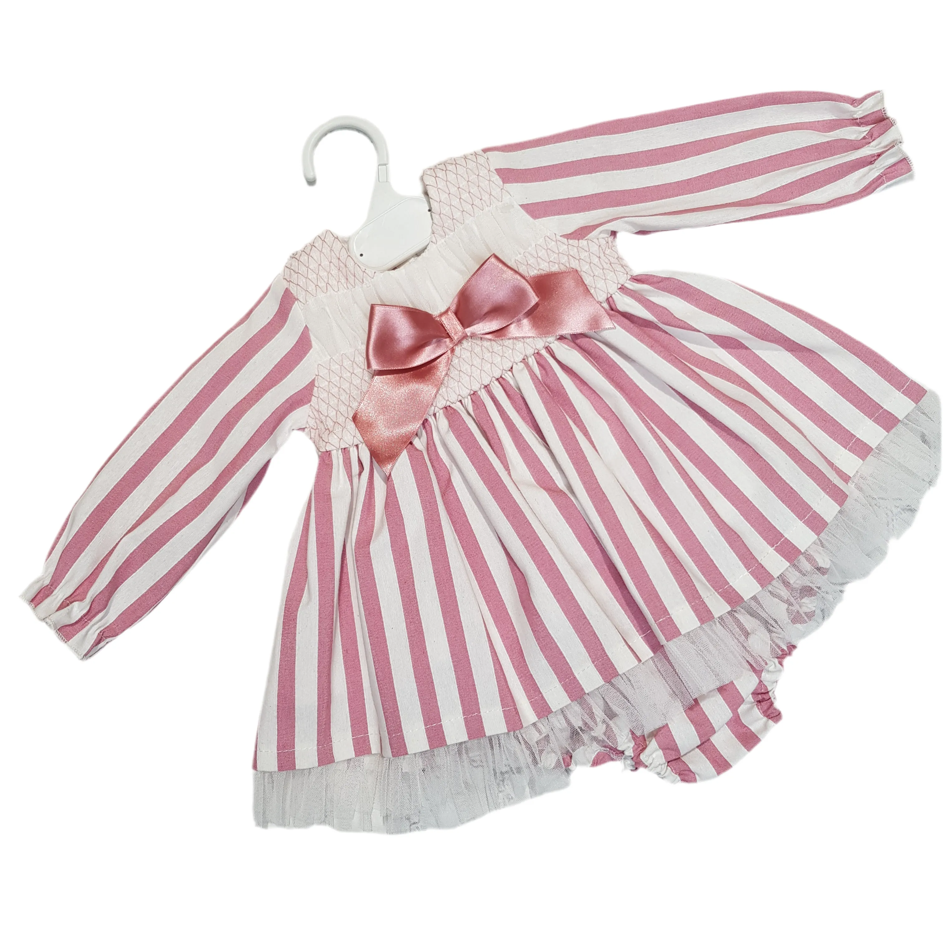 Ceyber Baby Girls Dusky Pink Stripe Dress