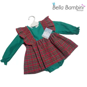 Ceyber Baby Girls Green Tartan Dress