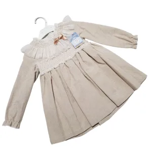 Ceyber Older Girls Beige Smocked Dress