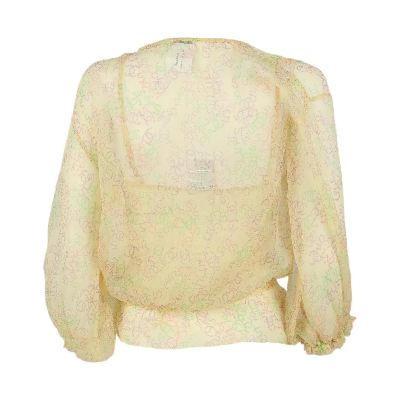 Chanel Yellow Sheer Tie Top