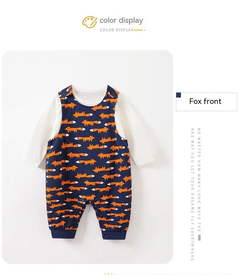 Children's One-year-old Baby And Infant Overalls Clothes Children's Spring Two-piece Suit