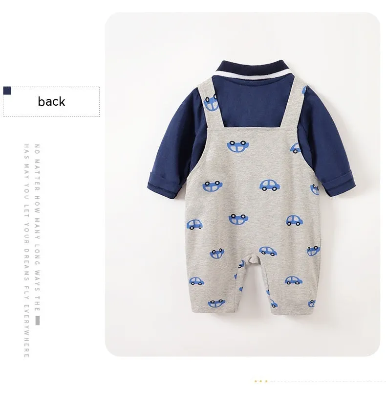 Children's One-year-old Baby And Infant Overalls Clothes Children's Spring Two-piece Suit
