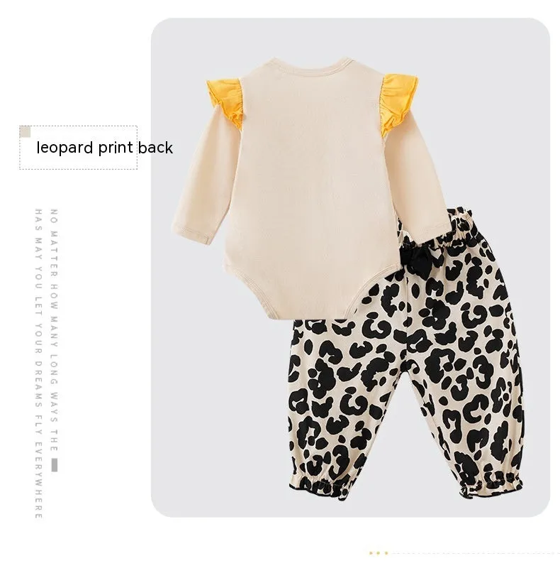 Children's One-year-old Baby And Infant Overalls Clothes Children's Spring Two-piece Suit