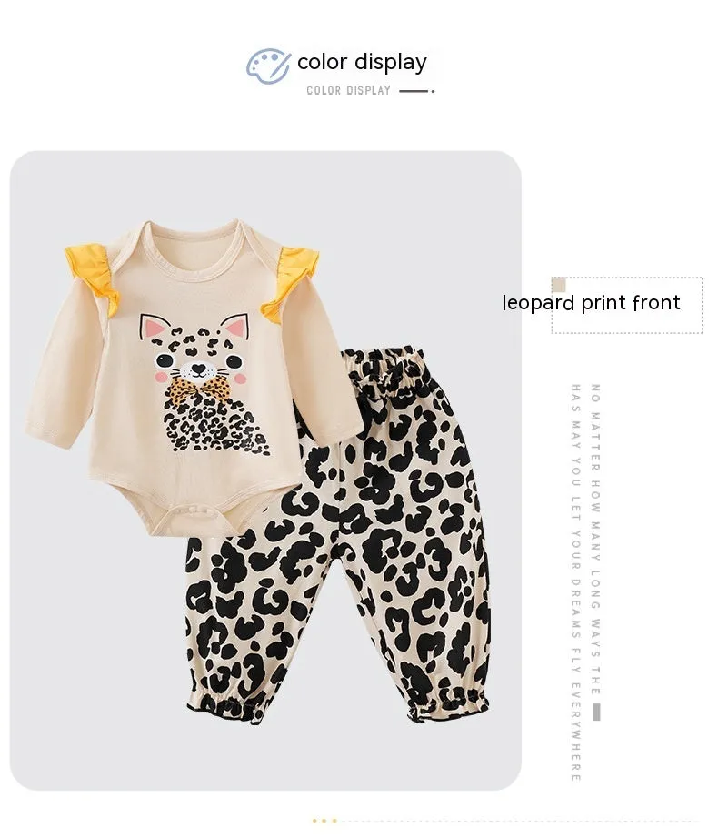 Children's One-year-old Baby And Infant Overalls Clothes Children's Spring Two-piece Suit