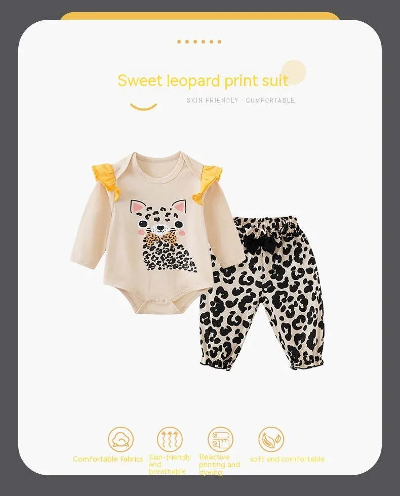 Children's One-year-old Baby And Infant Overalls Clothes Children's Spring Two-piece Suit