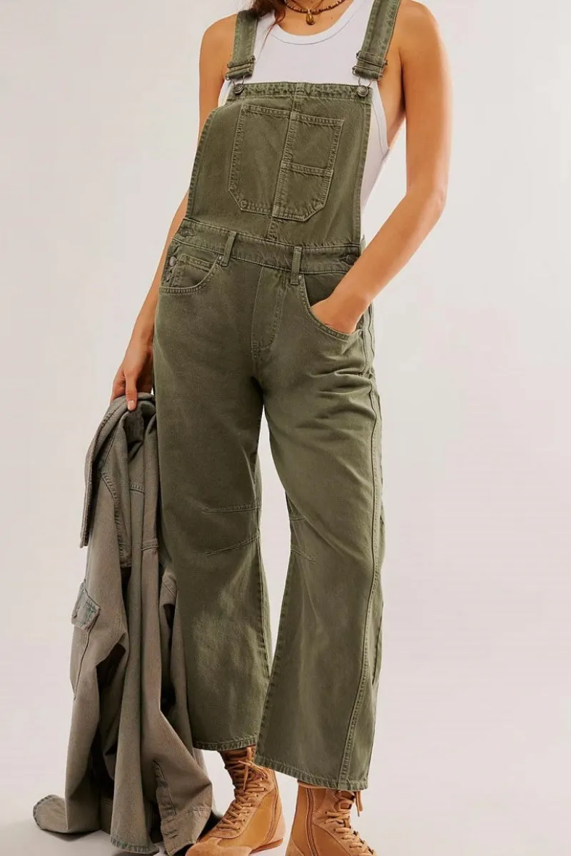 Chouyatou Women Y2k Baggy Barrel Jeans Overalls Wide Leg Denim Pants Bib Overalls Jumpsuit Boyfriend Patchwork Jeans