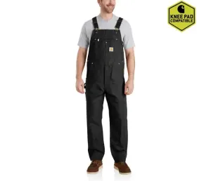 CL102776BLACK-38-30 Overalls Duck Bib Relaxed Fit Black