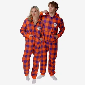 Clemson Tigers Plaid One Piece Pajamas