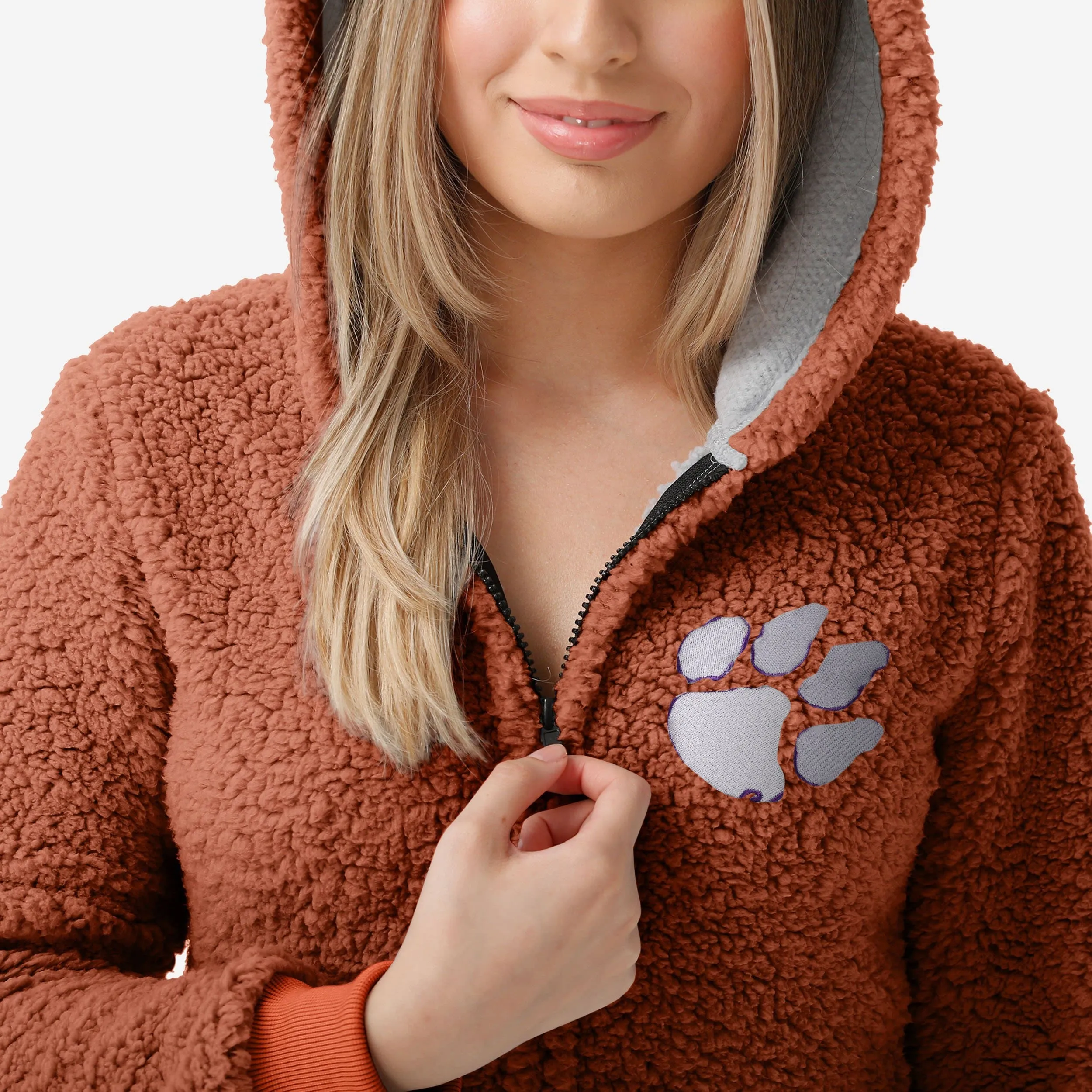Clemson Tigers Womens Sherpa One Piece Pajamas