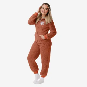 Clemson Tigers Womens Sherpa One Piece Pajamas