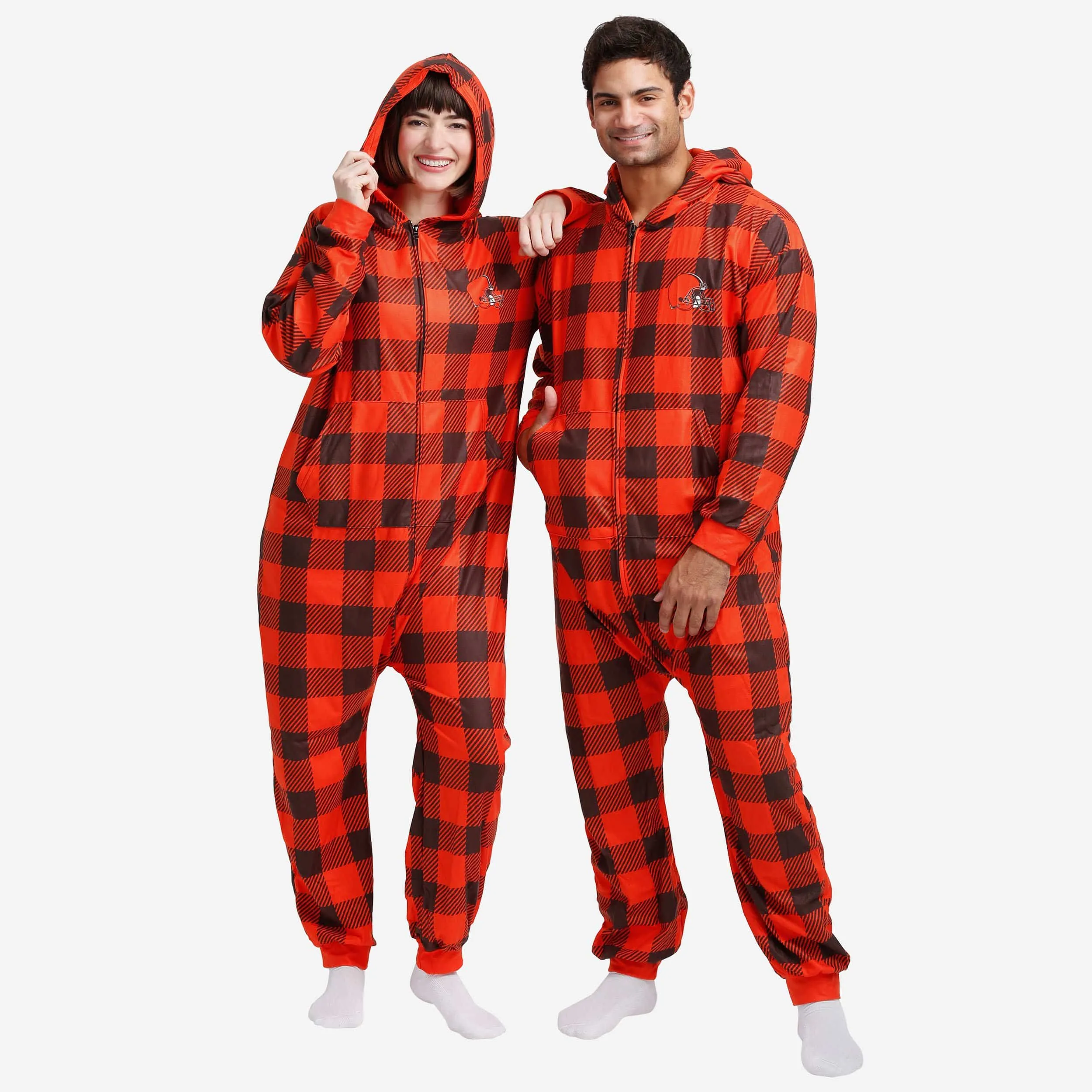 Cleveland Browns Plaid One Piece Pajamas