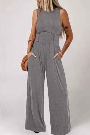 Comfy In Style Wide Leg Sleeveless Jumpsuit