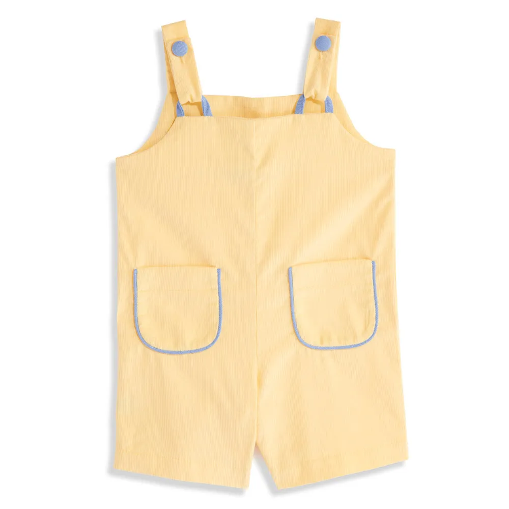Corduroy Heath Overall -- Yellow w/ Blueberry