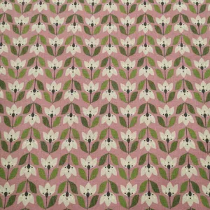 Cosmo Linen Cotton Canvas, Nordic Forest, Tulips