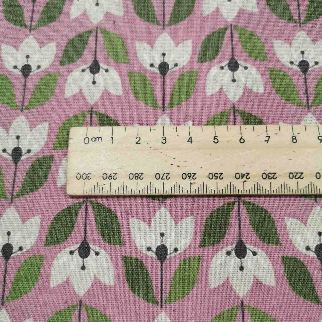 Cosmo Linen Cotton Canvas, Nordic Forest, Tulips