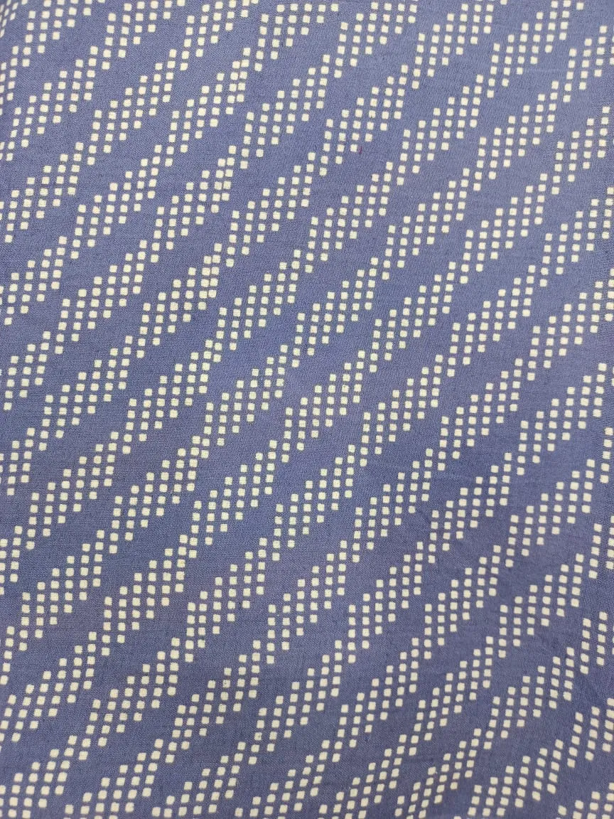 Cotton Linen Semi-Handloom Screen Printed Fabric