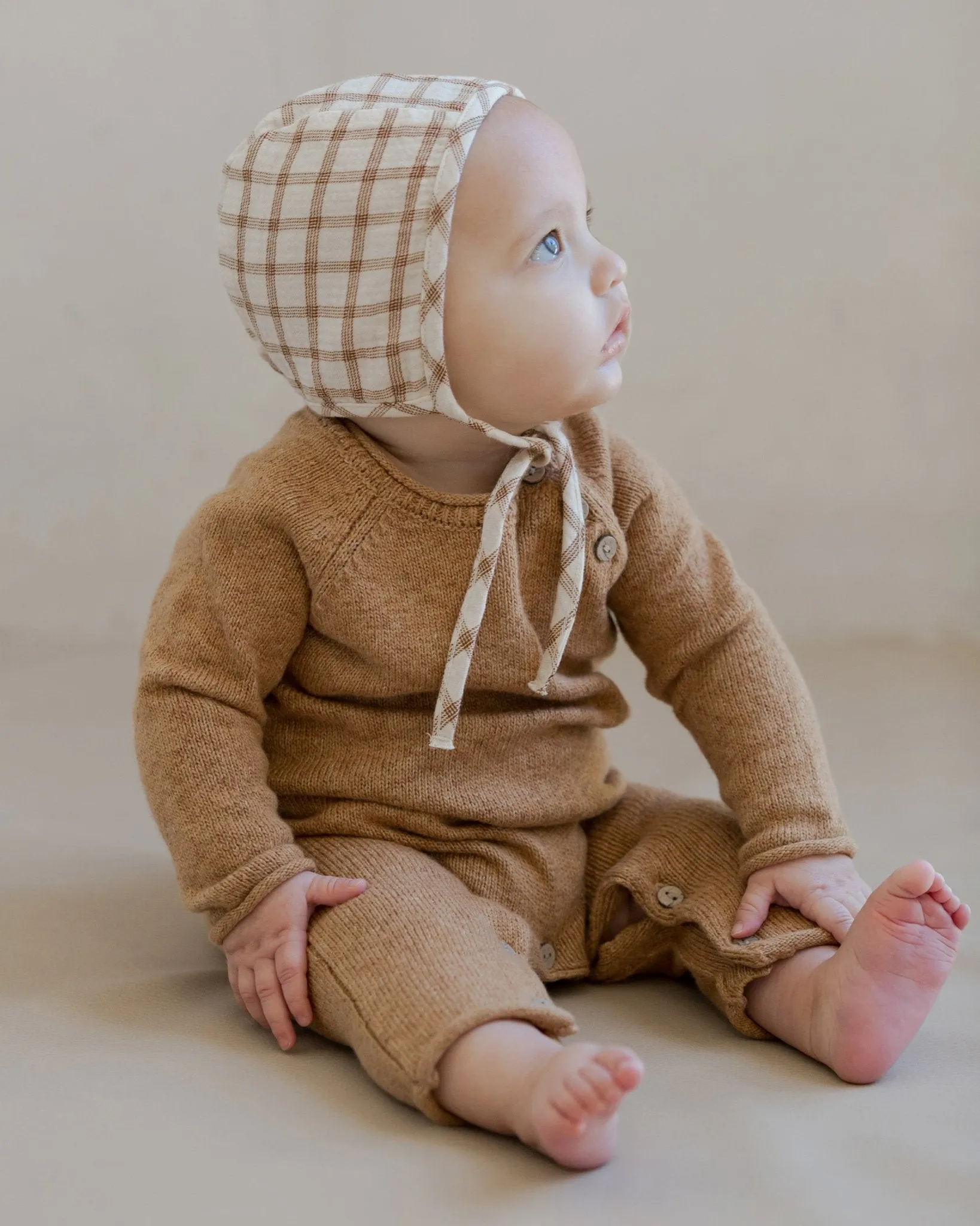 Cozy Heather Knit Jumpsuit || Speckled Golden