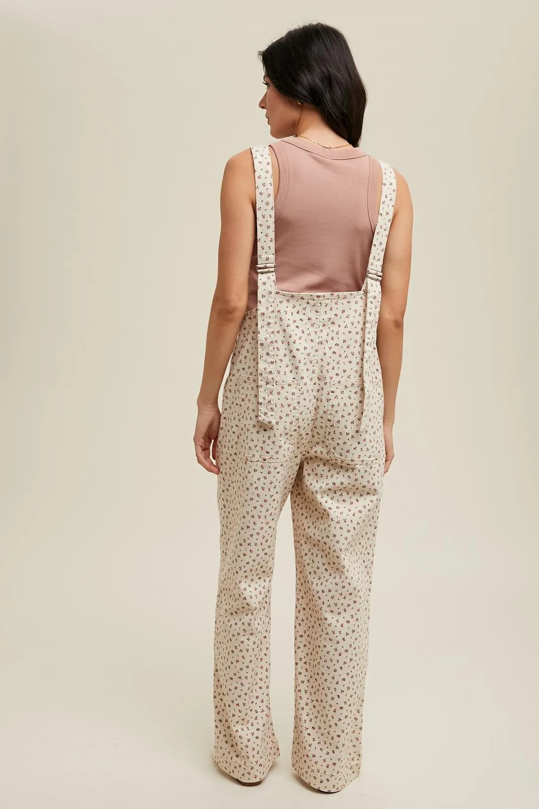 Cream Combo Floral Overalls