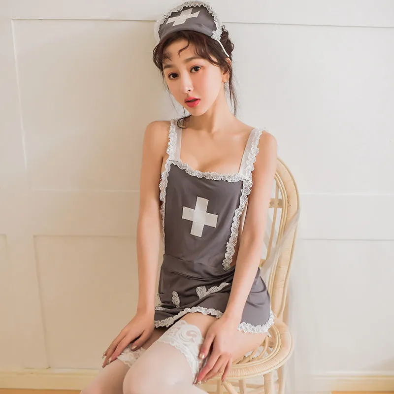 Crossed backless sexy nurse apron    YC21497