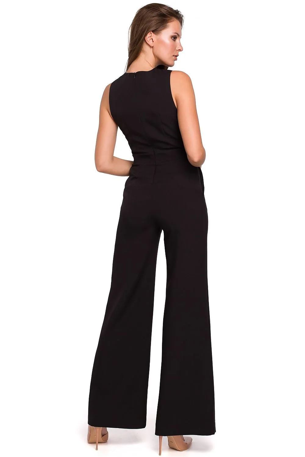 Crosswise Striped Elegant Jumpsuit