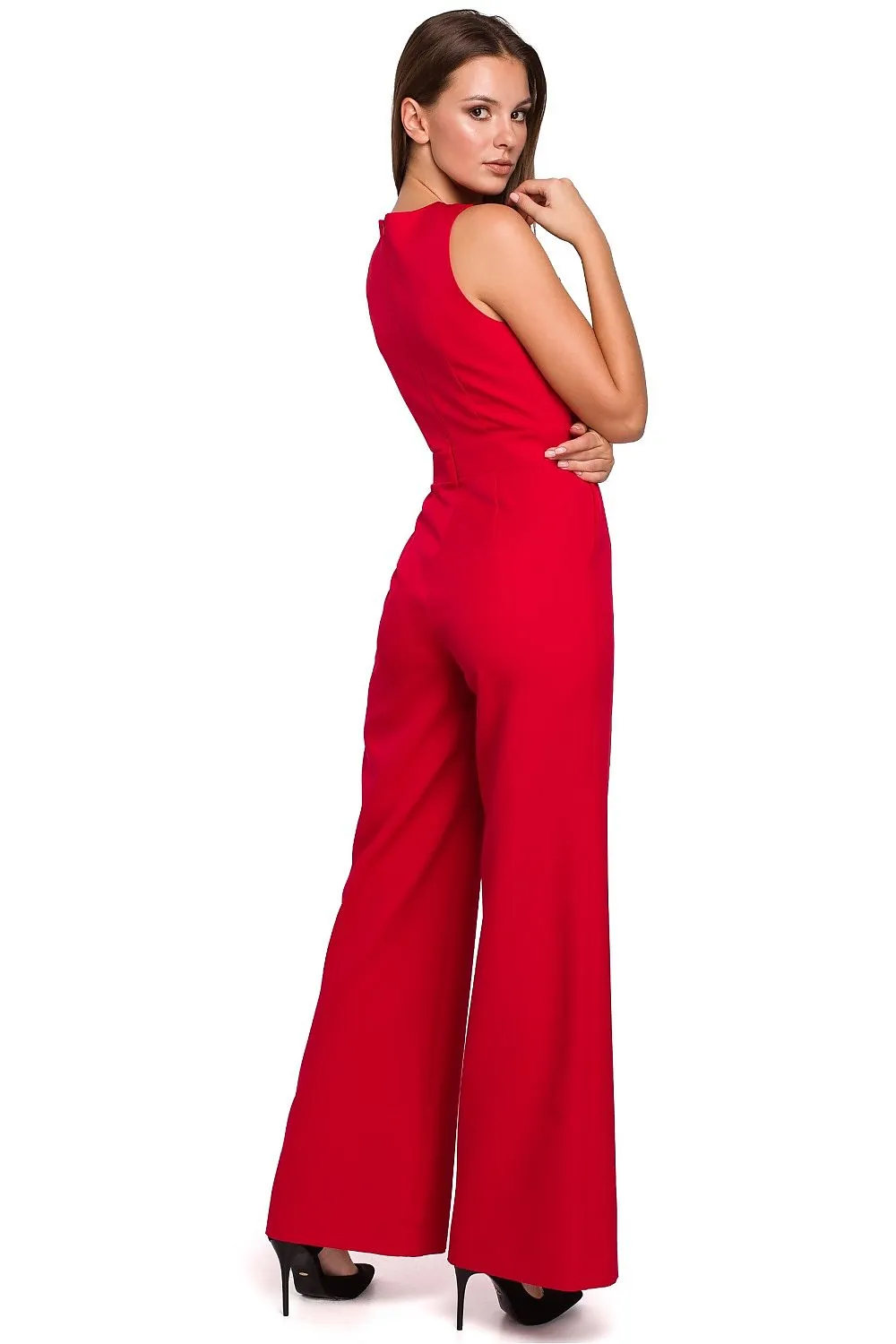 Crosswise Striped Elegant Jumpsuit